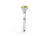 White gold Fancy Yellow Round  Cut Diamond Five-Stone Prong Set White Gold Ring_61