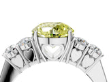 White gold Fancy Yellow Round  Cut Diamond Five-Stone Prong Set White Gold Ring_63