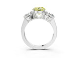 White gold Fancy Yellow Round  Cut Diamond Five-Stone Prong Set White Gold Ring_66