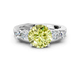 White gold Fancy Yellow Round  Cut Diamond Five-Stone Prong Set White Gold Ring_70