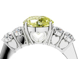 White gold Fancy Yellow Round  Cut Diamond Five-Stone Prong Set White Gold Ring_79