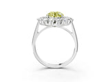 White gold Fancy Yellow Round Cut Diamond Floral Double Halo Engagement Ring with Prong Setting_64