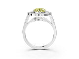 White gold Fancy Yellow Round Cut Diamond Floral Halo Split Shank Prong Setting Ring_15