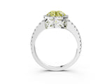 White gold Fancy Yellow Round Cut Diamond Halo Engagement Ring with Pavé Band and Prong Setting_54