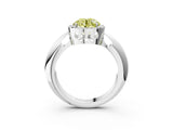 White gold Fancy Yellow Round  Cut Diamond Halo Engagement Ring with Split Shank and Four-Prong Setting_32