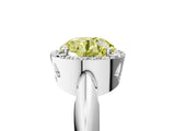 White gold Fancy Yellow Round  Cut Diamond Halo Engagement Ring with Split Shank and Four-Prong Setting_34