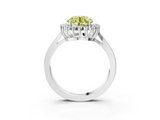 White gold Fancy Yellow Round  Cut Diamond Halo Ring with Round Brilliant Halo and Solitaire Band_3