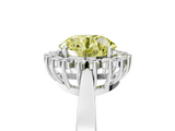 White gold Fancy Yellow Round  Cut Diamond Halo Ring with Round Brilliant Halo and Solitaire Band_5