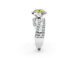 White gold Fancy Yellow Round Cut Diamond Halo Ring with Round Split Shank and Prong Setting_63