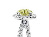 White gold Fancy Yellow Round Cut Diamond Halo Ring with Split Shank Pavé Band and Prong Setting_22