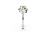 White gold Fancy Yellow Round Cut Diamond Halo Ring with Split Shank and Four-Prong Setting_19