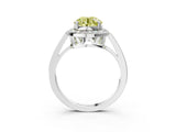 White gold Fancy Yellow Round Cut Diamond Halo Ring with Split Shank and Four-Prong Setting_20