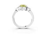 White gold Fancy Yellow Round Cut Diamond Halo Ring with Tapered Band and Four-Prong Setting_34