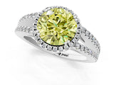White gold Fancy Yellow Round Cut Diamond Halo Split Shank Engagement Ring_52