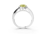 White gold Fancy Yellow Round Cut Diamond Halo Split Shank Engagement Ring_54