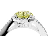 White gold Fancy Yellow Round Cut Diamond Halo Split Shank Engagement Ring_55