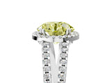 White gold Fancy Yellow Round Cut Diamond Halo Split Shank Engagement Ring_56