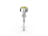 White gold Fancy Yellow Round  Cut Diamond Milgrain Marquise Band with Prong Setting_5