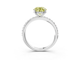 White gold Fancy Yellow Round  Cut Diamond Pavé Band Ring with Four-Prong Setting_3
