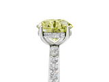 White gold Fancy Yellow Round  Cut Diamond Pavé Band Ring with Four-Prong Setting_5