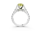 White gold Fancy Yellow Round  Cut Diamond Pavé Band Solitaire with Four-Prong Setting_18