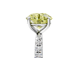 White gold Fancy Yellow Round  Cut Diamond Pavé Band Solitaire with Four-Prong Setting_8