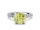 White gold Fancy Yellow Round  Cut Diamond Pavé Band with Four-Prong Setting_20