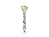 White gold Fancy Yellow Round  Cut Diamond Pavé Band with Four-Prong Setting_22