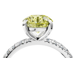 White gold Fancy Yellow Round  Cut Diamond Pavé Band with Four-Prong Setting_4