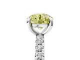 White gold Fancy Yellow Round  Cut Diamond Pavé Band with Four-Prong Setting_5