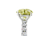 White gold Fancy Yellow Round Cut Diamond Pavé Solitaire Engagement Ring with Four-Prong Setting_34
