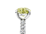 White gold Fancy Yellow Round Cut Diamond Pavé Solitaire Ring with Round Band and Prong Setting_45