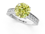 White gold Fancy Yellow Round  Cut Diamond Pave Band with Four-Prong Setting_1