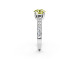 White gold Fancy Yellow Round  Cut Diamond Pave Band with Four-Prong Setting_2