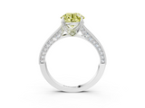 White gold Fancy Yellow Round  Cut Diamond Pave Band with Four-Prong Setting_3