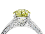 White gold Fancy Yellow Round  Cut Diamond Pave Band with Four-Prong Setting_4