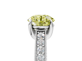 White gold Fancy Yellow Round  Cut Diamond Pave Band with Four-Prong Setting_5