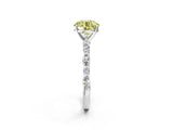 White gold Fancy Yellow Round Cut Diamond Ring with Marquise and Round  Side Stones and Four-Prong Setting_43