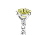White gold Fancy Yellow Round Cut Diamond Ring with Marquise and Round  Side Stones and Four-Prong Setting_46