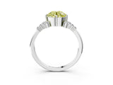 White gold Fancy Yellow Round Cut Diamond Ring with Side Stones and Four-Prong Setting_68