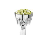 White gold Fancy Yellow Round Cut Diamond Ring with Side Stones and Four-Prong Setting_75