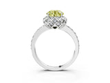 White gold Fancy Yellow Round Cut Diamond Scalloped Halo Engagement Ring with Round Shared Prong Band_15