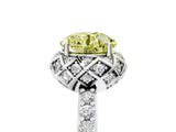 White gold Fancy Yellow Round Cut Diamond Scalloped Halo Engagement Ring with Round Shared Prong Band_23