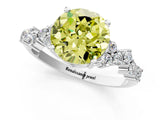 White gold Fancy Yellow Round Cut Diamond Scattered Round Accent Ring with Prong Setting_15