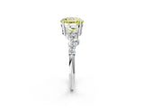 White gold Fancy Yellow Round Cut Diamond Scattered Round Accent Ring with Prong Setting_16