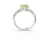 White gold Fancy Yellow Round Cut Diamond Scattered Round Accent Ring with Prong Setting_17