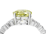 White gold Fancy Yellow Round Cut Diamond Scattered Round Accent Ring with Prong Setting_18