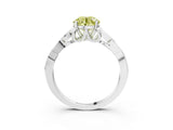 White gold Fancy Yellow Round Cut Diamond Solitaire Celtic Knot Ring with Four-Prong Setting_32