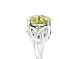 White gold Fancy Yellow Round Cut Diamond Solitaire Celtic Knot Ring with Four-Prong Setting_34