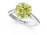 White gold Fancy Yellow Round Cut Diamond Solitaire Engagement Ring with Cathedral Setting and Four-Prong Mount_13